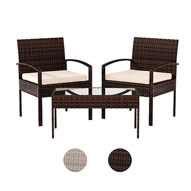 Rattan Wicker Chair and Table for Outdoor Patio Garden