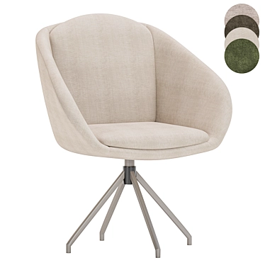 Elegant Textile Grey Dining Chair 3D model image 1 