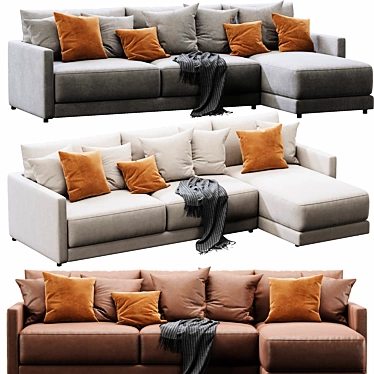 Modern Deep Seating Chaise Sectional 3D model image 1 