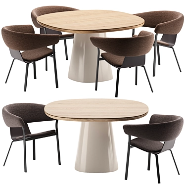 Modern Elegance Duo: ATAL Lounge Chair & LUR Table 3D model image 1 