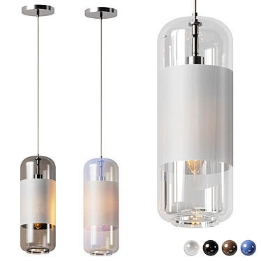 Modern Cylinder Pendant Light 3D model image 1 