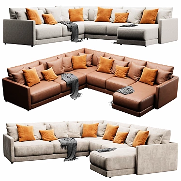 Modern Sectional Sofa, Gather Collection 3D model image 1 