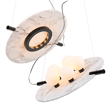 Marble Disc Pendant Light 3D model image 1 