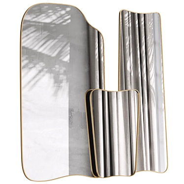 EthnikLiving Mirror Set - Gold & Black 3D model image 1 