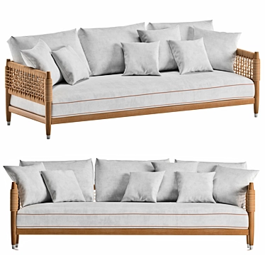 Elegant Flexform Parker Sofa 3D model image 1 