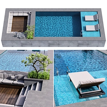 Crystal Clear Pool Rendering Asset 3D model image 1 