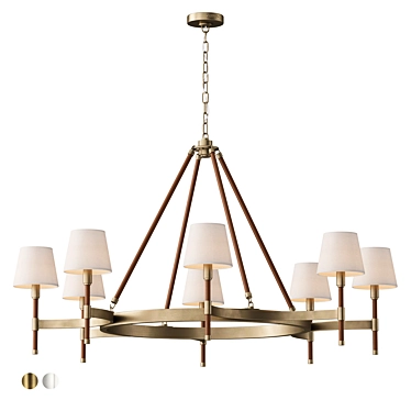 Equestrian Style Leather Chandelier 3D model image 1 