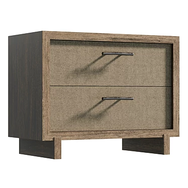 Modern Coastal Woven Nightstand in Light Playa 3D model image 1 