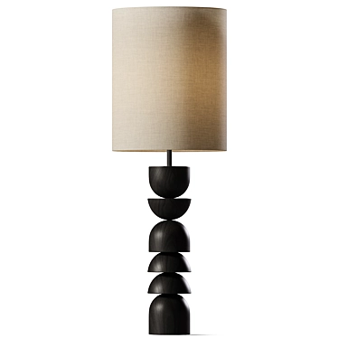 - Charred Wood Table Lamp 3D model image 1 