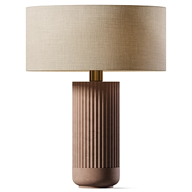 Ribbed Concrete Avero Table Lamp 3D model image 1 