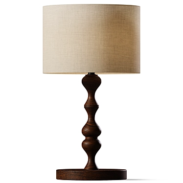 Rustic Elegance Wooden Table Lamp 3D model image 1 