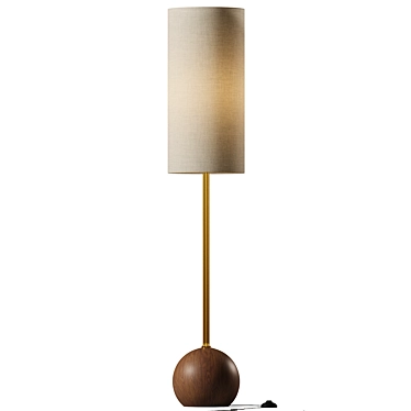 Sleek Metal Floor Lamp 3D model image 1 