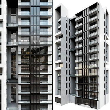 Modular Residential Building Model 3D model image 1 