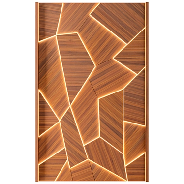 American Walnut 3D Wall Panel 3D model image 1 