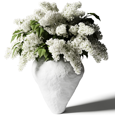 White Lilac in White Vase 3D model image 1 