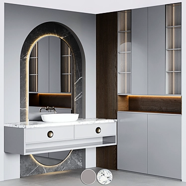 Modern Bathroom Furniture Collection 3D model image 1 