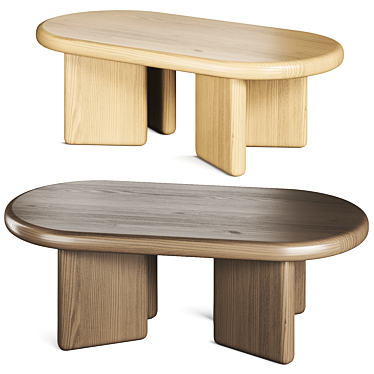 Rotatable Chunky Wood Table 3D model image 1 