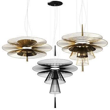 Modern Metal Pendant Lamp Fixture 3D model image 1 