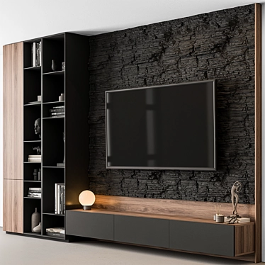 Modern TV Wall Unit Set 3D model image 1 