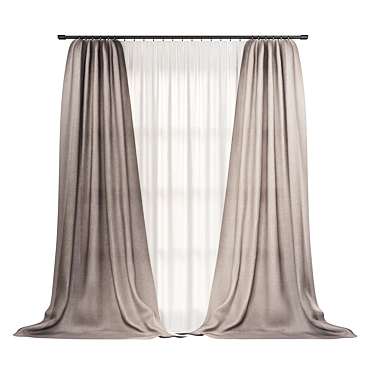  3D Curtain Model with Corona and V-Ray Compatibility 3D model image 1 