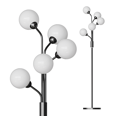 Modern Corner Design Ball Floorlamp 3D model image 1 