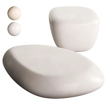 Organically Shaped Pietra Coffee Tables 3D model image 1 