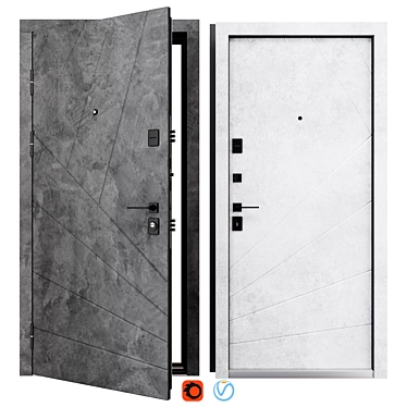 MG 145 Metal Entry Door 3D model image 1 