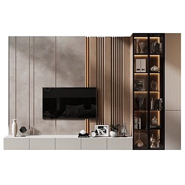  Modern TV Wall Decor Shelf 3D model image 1 