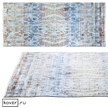 Abstract Ikat Silk Blend Rug 3D model image 1 