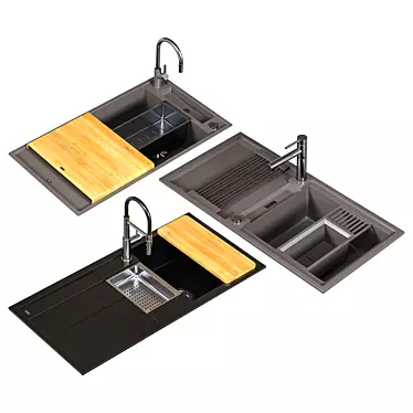 Blanco Sink Set Trio 3D model image 1 