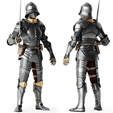 Gothic German Armor Replica 3D model image 1 