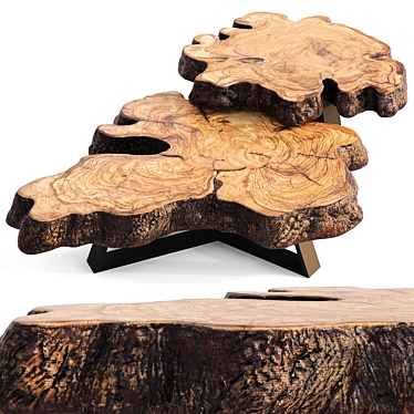 Natural Wood Coffee Tables 3D model image 1 