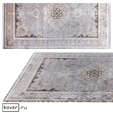 Floral Silk Bamboo Rug Iran 3D model image 1 