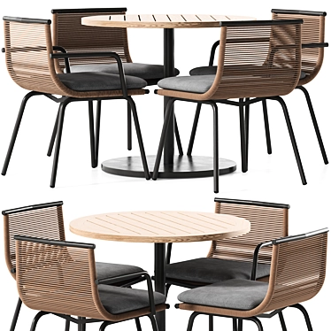 Designer RODA Dining Set 3D model image 1 