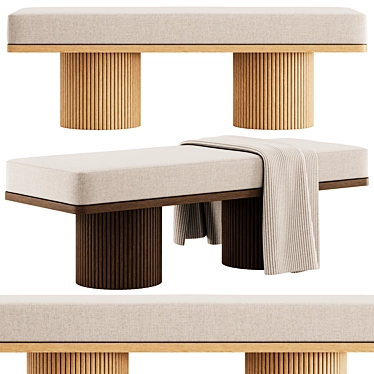 Contemporary Sagano Bench with Textures 3D model image 1 