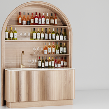 Modern Bar Cabinet Set2 2016 3D model image 1 