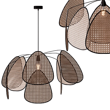 Handcrafted Rattan Chandelier, Vray/Corona 3D model image 1 