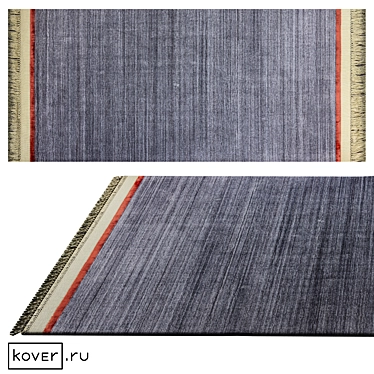 Modern Textured Grey Wool Rug 3D model image 1 