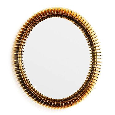 Modern Brass Round Wall Mirror 3D model image 1 