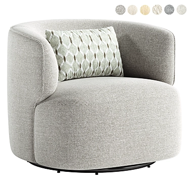 Bernado Swivel Barrel Chair: Modern Elegance 3D model image 1 