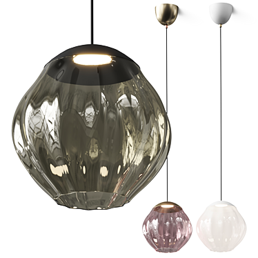 Modern Glass Pendant Lamp Fixture 3D model image 1 