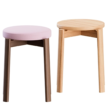 Menu Space Passage Stool Upholstered 3D model image 1 