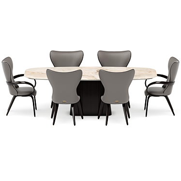 Elegant Dining Set Reves Noisette 3D model image 1 