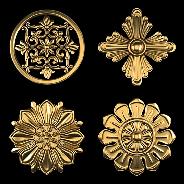 3D Ornament Pack 2016 Gold 3D model image 1 