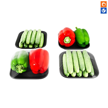 Versatile Texture Pepper Cucumbers 3D model image 1 