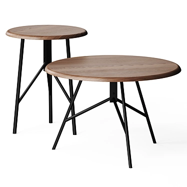 Modern Coffee Table Set with Files 3D model image 1 