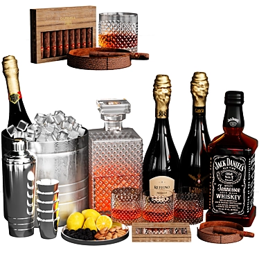 Luxury Beverage & Cigar Set 3D model image 1 