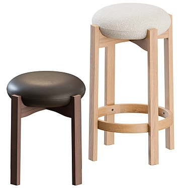 Fredericia Pioneer Stools Set 3D model image 1 