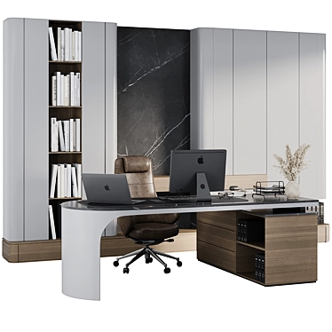 Industrial Chic Boss Desk Furniture 3D model image 1 