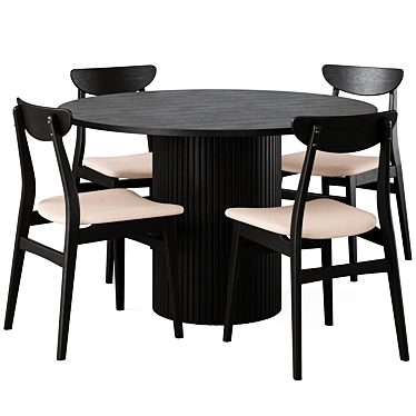 Elegant Hill Dining Table and Rodham Chair 3D model image 1 